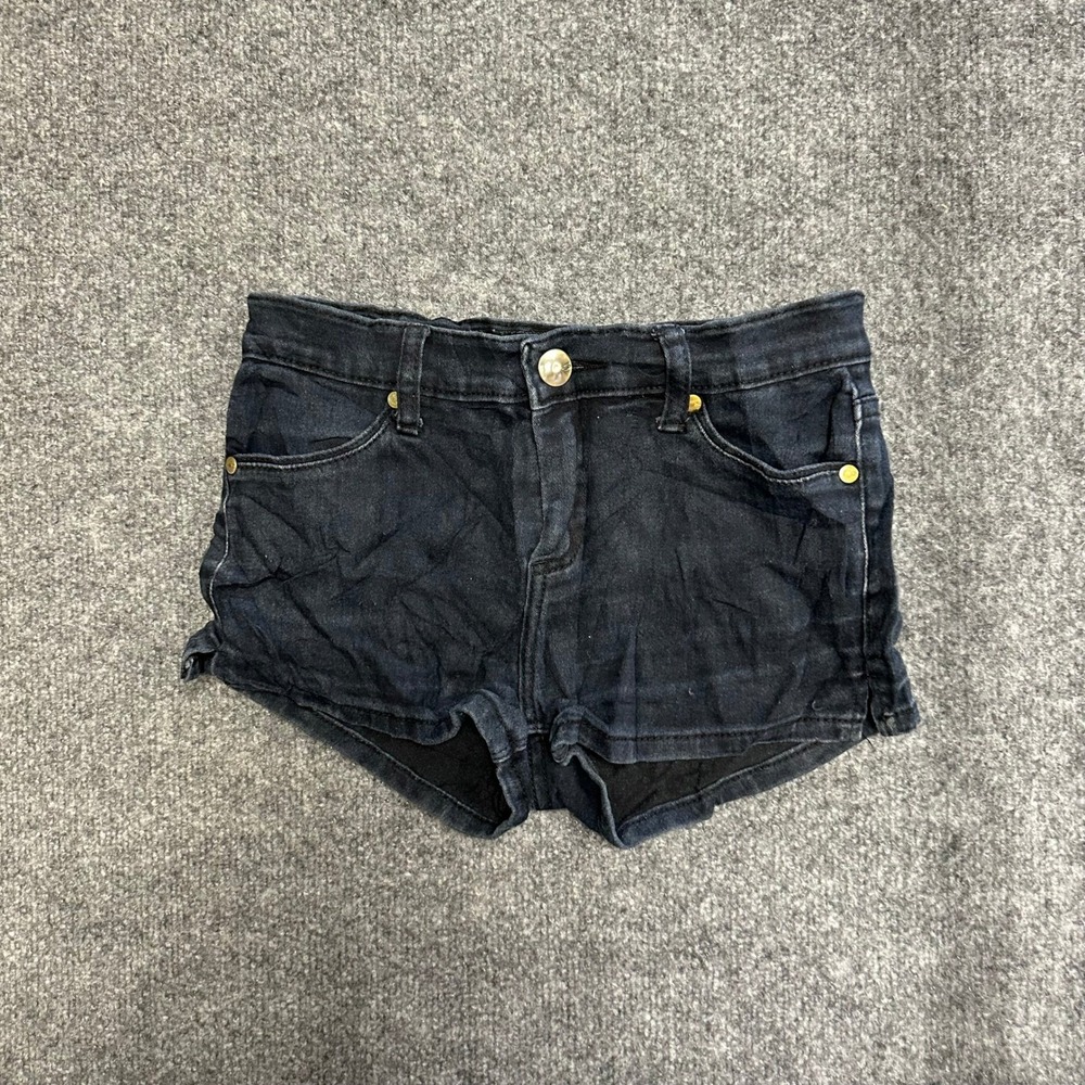 Unknown Denim Shorts Womens Size 1 Dark Wash Stretch Casual Mini Jean Shorts